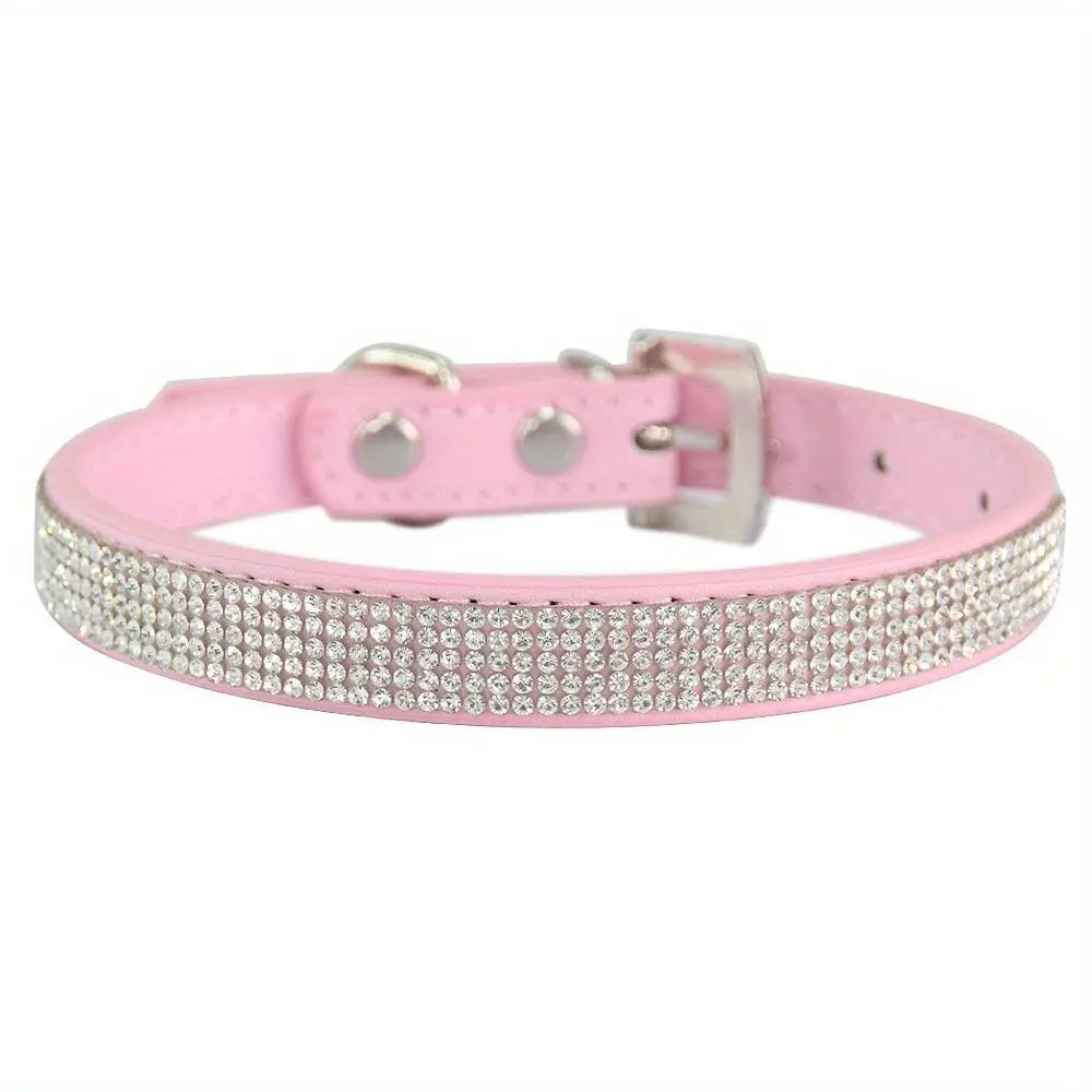 Adjustable Pet Collar, 1 Count Rhinestone Decor Pet Collar, Pet Supplies for Cute Cats and Puppies, Pet Accessories