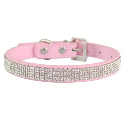 Adjustable Pet Collar, 1 Count Rhinestone Decor Pet Collar, Pet Supplies for Cute Cats and Puppies, Pet Accessories