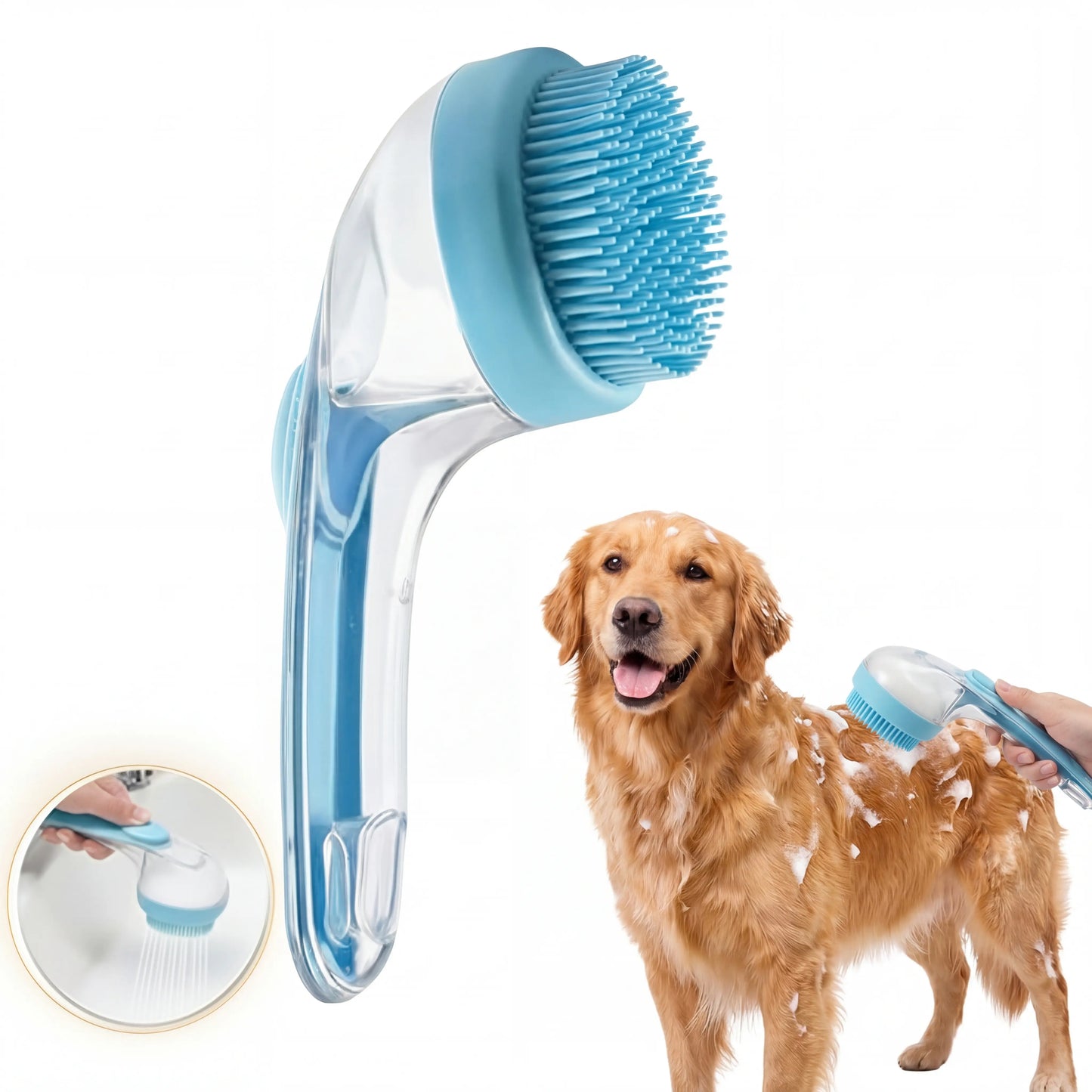 2026 Advanced 2-in-1 Pet Bathing and Grooming Brush with Built-in Shampoo Dispenser for Effortless Pet Care