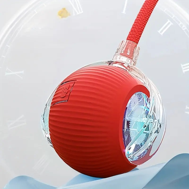 USB Smart Interactive Cat Toy Ball, Automatic Cat Toy, Rechargeable Indoor Cat Toy with Colorful Lights, Power Ball Cat Toy, Kitten Toy