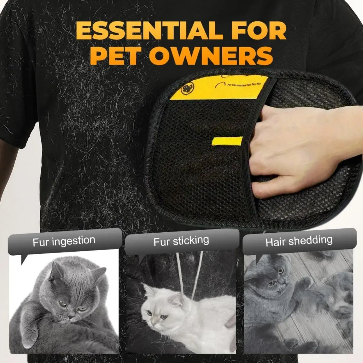 Ultimate Pet Hair Removal Gloves for Cats & Dogs - Eco-Friendly, Reusable, and Efficient Grooming Solution