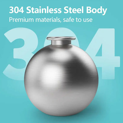 Ihubei Pet Water Bottle with Food-Grade Silicon Foldable Bowl 304 Stainless Steel Spherical Dog Hydration round Bottle Travel Dogs/Cats Water Dispenser Puppy Water Feeding Sphere Bottle for Walk Hiking Stylish Addorable Design Cute 285Ml#Summervibes