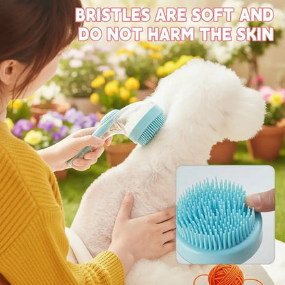 2026 Advanced 2-in-1 Pet Bathing and Grooming Brush with Built-in Shampoo Dispenser for Effortless Pet Care