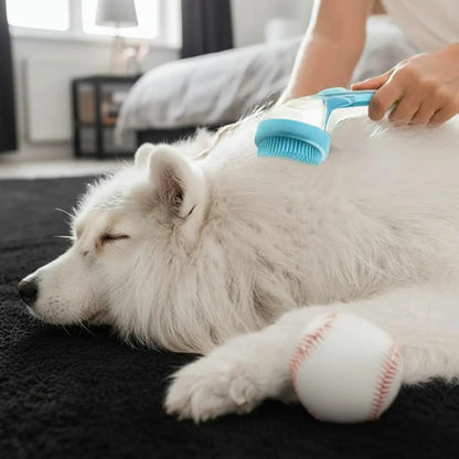 2026 Advanced 2-in-1 Pet Bathing and Grooming Brush with Built-in Shampoo Dispenser for Effortless Pet Care
