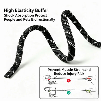 2026 Shockproof Elastic Dog Leash for Training and Daily Walks with Night Glow, Shock Absorption, 360° Rotation, and Anti-Tangle Design for Medium to Large Dogs